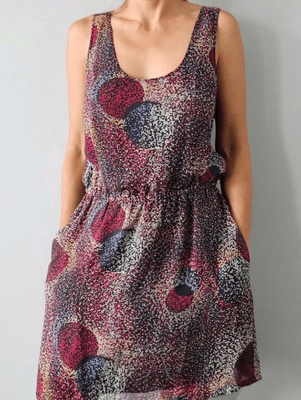 Eliot Dot Print Dress Silk Sleeveless Multicolor Womens 4